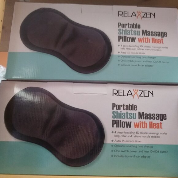 Relaxzen Portable Shiatsu Massage Pillow with Heat with auto shutoff - Picture 5 of 5